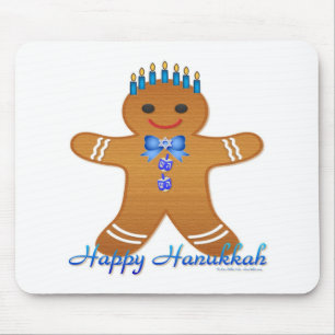 Alfombrilla De Ratón Judaica Hanukkah Gingerbread Man Menorah