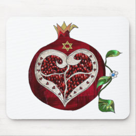 Alfombrilla De Ratón Judaica Pomegranate Heart Hanukkah Rosh Hashanah