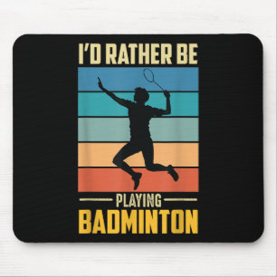 Alfombrilla De Ratón Juega al juego retro de jugador de bádminton con v