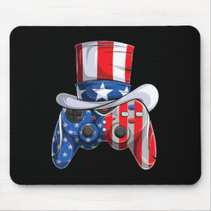Alfombrilla De Ratón Juego 4 De Julio Controlador Bandera Estadounidens