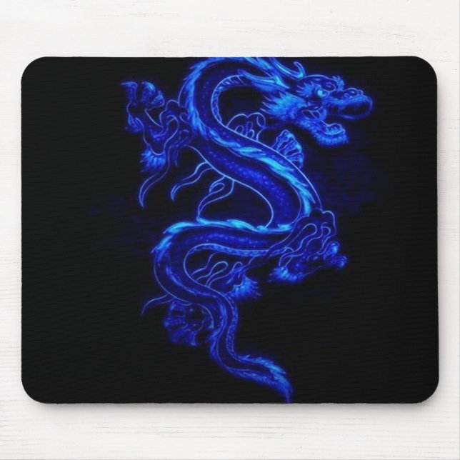 Alfombrilla De Ratón Juego azul Mousepad del dragón (Frente)