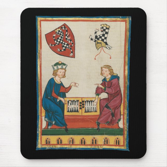Alfombrilla De Ratón Juego Backgammon, Arte Medieval del Siglo XIV (Frente)