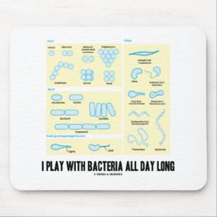 Alfombrilla De Ratón Juego con las bacterias todo el día (la