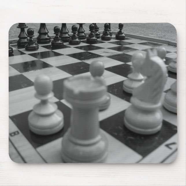 Alfombrilla De Ratón Juego de ajedrez B&W (Frente)