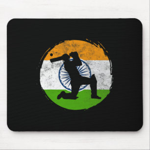Alfombrilla De Ratón Juego de cricket Bandera de la India Jugador de cr