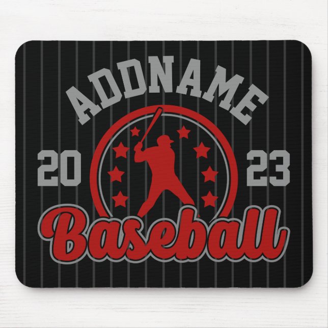 Alfombrilla De Ratón Juego de jugador de equipo de béisbol con nombre p (Frente)