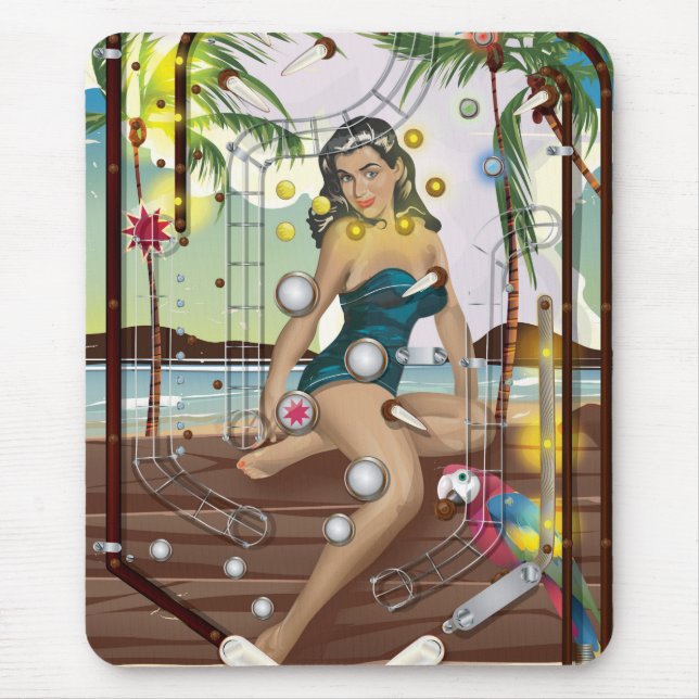Alfombrilla De Ratón Juego de máquina de pinball vintage (Frente)