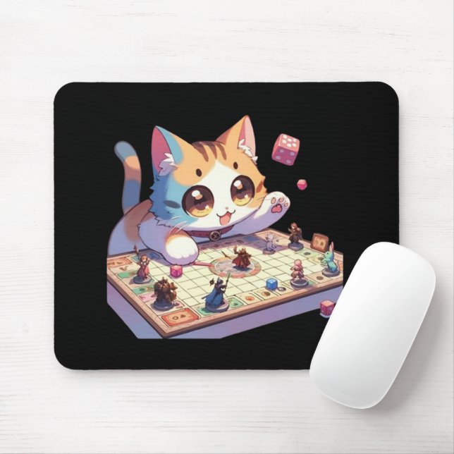 Alfombrilla De Ratón Juego de mesa de dados de lanzamiento de gato (Con ratón)