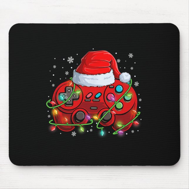 Alfombrilla De Ratón Juego de video Navidades de jugadores Santa Hat il (Frente)