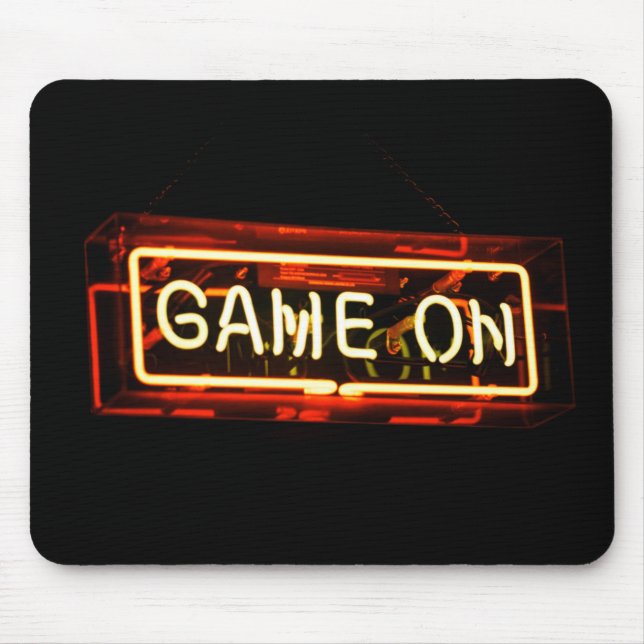 Alfombrilla De Ratón Juego En Neon Rótulo Deportivo Gamer (Frente)
