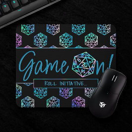 Alfombrilla De Ratón Juego Holograma D20 activado | Iniciativa de rollo