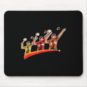 Alfombrilla De Ratón Juego Retro Bádminton Deportista Volante 