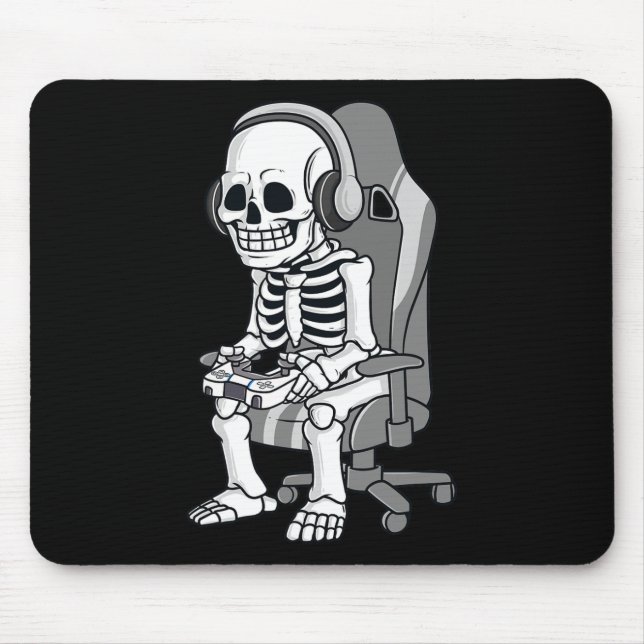 Alfombrilla De Ratón Juegos de Halloween Skeleton Alarmante Niños de ju (Frente)