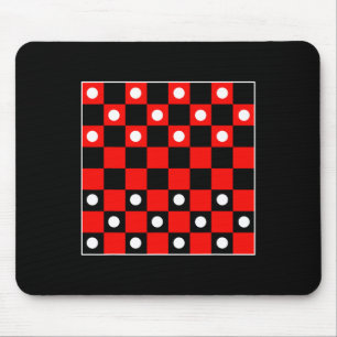 Alfombrilla De Ratón Juegos de tablero de cheques de tablero negro y ro