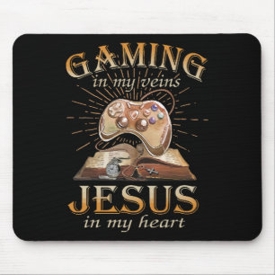 Alfombrilla De Ratón Juegos en mis venas Jesús en mi corazón