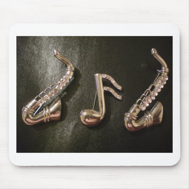 Alfombrilla De Ratón Juegue una nota musical sobre ese Saxaphone (Frente)