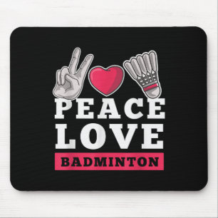 Alfombrilla De Ratón Jugador de bádminton de amor por la paz Corazón La