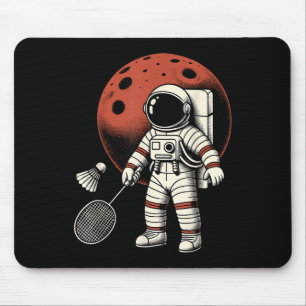 Alfombrilla De Ratón Jugador de bádminton de astronauta del transbordad