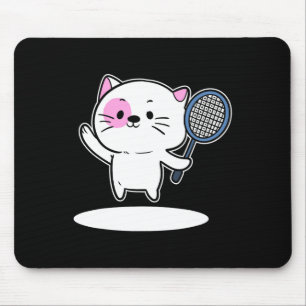 Alfombrilla De Ratón Jugador De Badminton De Juego De Gatos Para Hombre