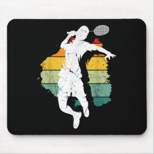 Alfombrilla De Ratón Jugador de bádminton Retro Equipo de bádminton Lan