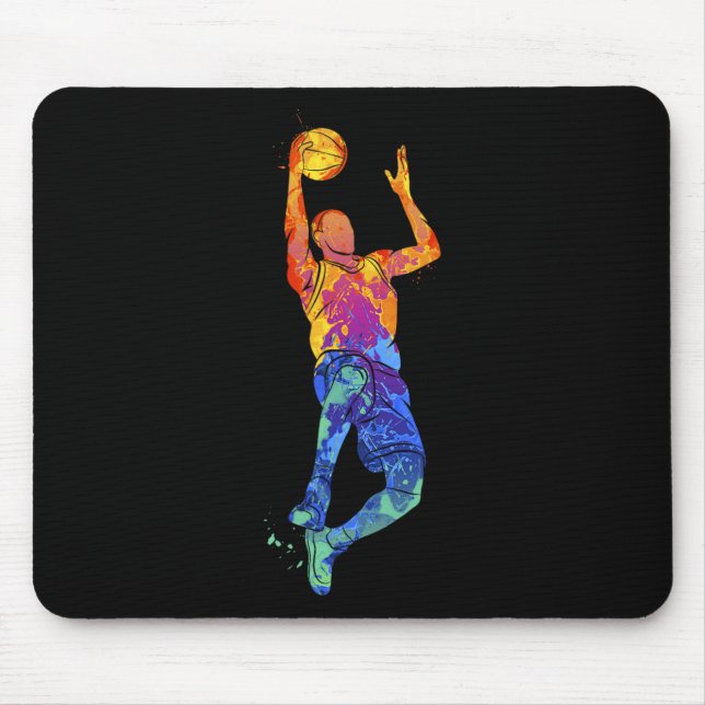 Alfombrilla De Ratón Jugador de baloncesto Dunking Gráfico de baloncest (Frente)