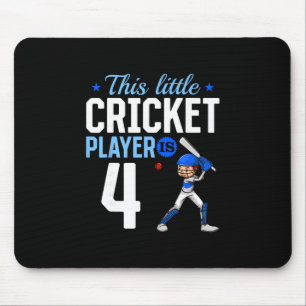 Alfombrilla De Ratón Jugador de cricket en su 4to cumpleaños 