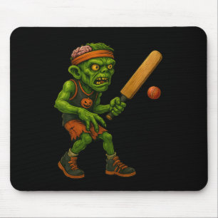 Alfombrilla De Ratón Jugador de cricket zombie espeluznante diseño de f