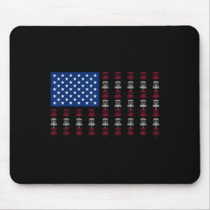 Alfombrilla De Ratón Jugador de Disc Golf de la Bandera Americana Hombr
