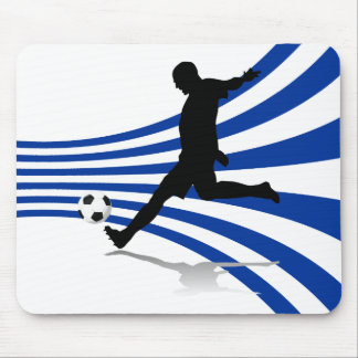Alfombrilla De Ratón Jugador de fútbol azul y blanco