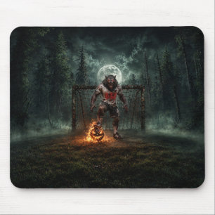 Alfombrilla De Ratón Jugador de Fútbol Hombre Lobo Arte de Terror de Ha