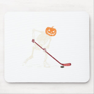 Alfombrilla De Ratón Jugador de Halloween Esqueleto Hockey Receptor Hom