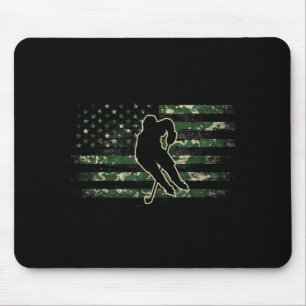 Alfombrilla De Ratón Jugador de Hockey Bandera Americana Usa Camuflaje