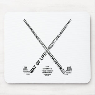 Alfombrilla De Ratón Jugador de Hockey sobre Césped Palabras Stick de H