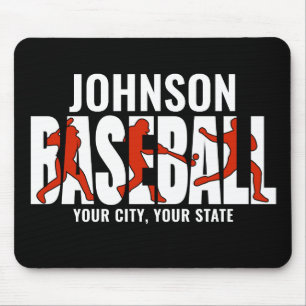 Alfombrilla De Ratón Jugador de Juego de Béisbol ADD NAME