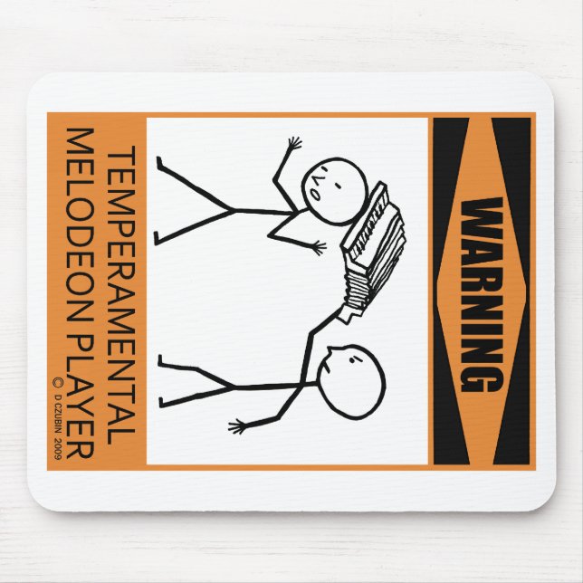 Alfombrilla De Ratón Jugador de Melodeón Temperamental de Advertencia (Frente)