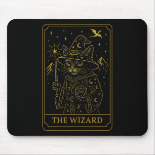 Alfombrilla De Ratón Jugador de Rpg Mago D20 Dados Friki Geek Gato Homb