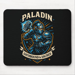 Alfombrilla De Ratón Jugador de Rpg Paladín D20 Dados Friki Geek Hombre