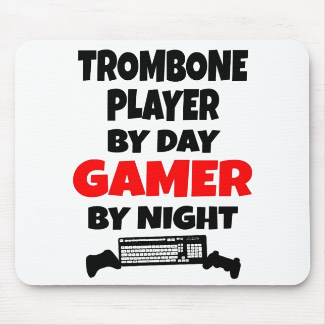 Alfombrilla De Ratón Jugador de Trombone del videojugador (Frente)