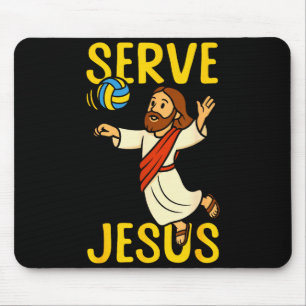 Alfombrilla De Ratón Jugador de voleibol equipo Jesús sirve Jesús