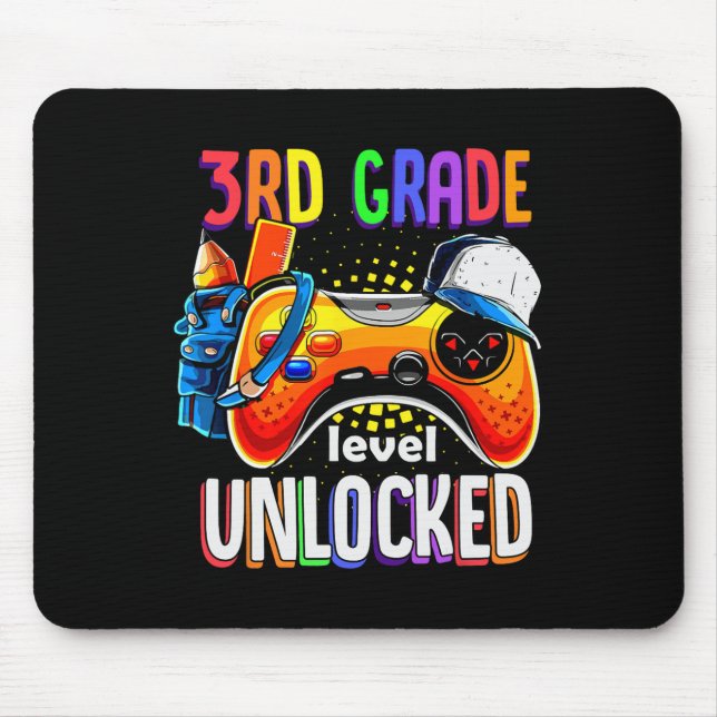 Alfombrilla De Ratón Jugador De Vuelta A La Escuela Gamepad 3er Grado (Frente)