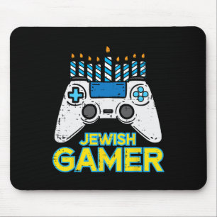 Alfombrilla De Ratón Jugador judío Chanukah Video Game Men Bods Tee