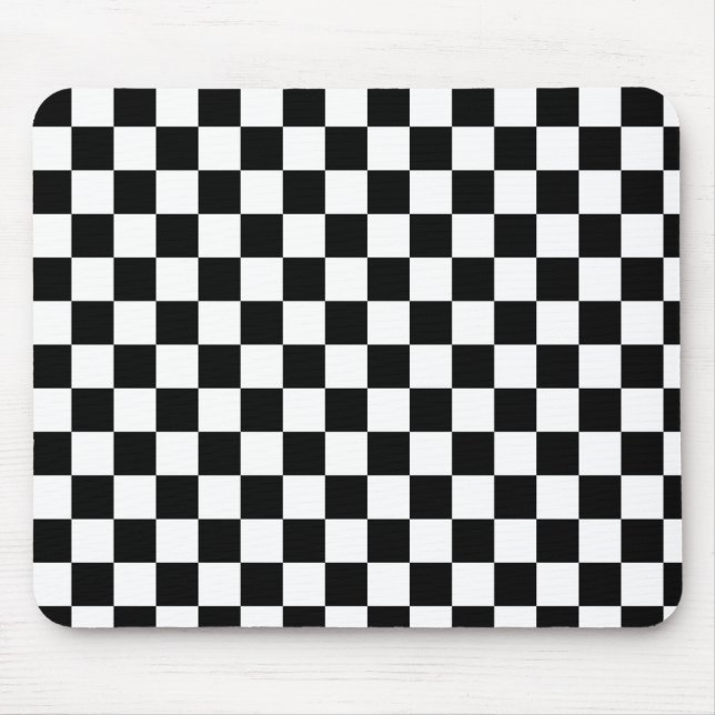 Alfombrilla De Ratón Jugadores de ajedrez en blanco y negro (Frente)