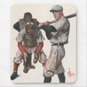 Alfombrilla De Ratón Jugadores de béisbol deportivos vintage