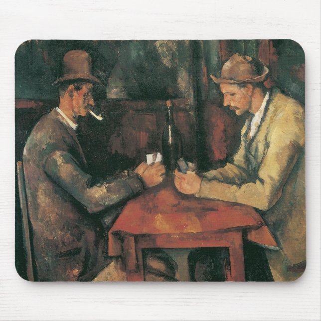 Alfombrilla De Ratón Jugadores de cartas de Paul Cezanne, Bella Artes d (Frente)