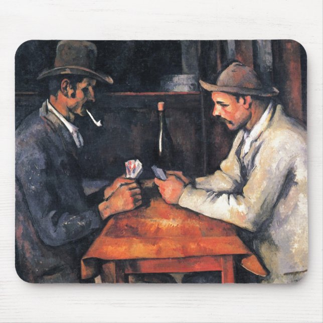 Alfombrilla De Ratón Jugadores de cartas Paul Cezanne Pining Art (Frente)