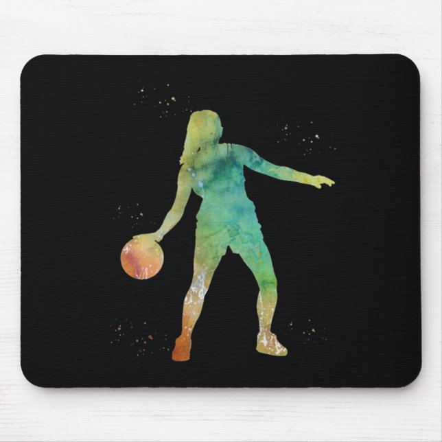 Alfombrilla De Ratón Jugando Chica de baloncesto (Frente)