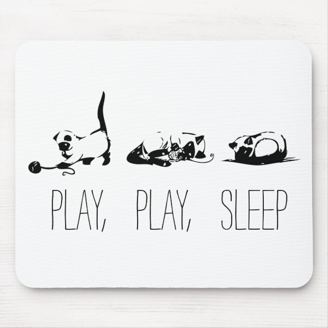 Alfombrilla De Ratón Jugar, Jugar, Dormir Mousepad (Frente)