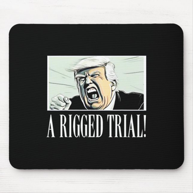 Alfombrilla De Ratón ¡¡¡Juicio amañado!!! Política Sarcástica de Trump  (Frente)