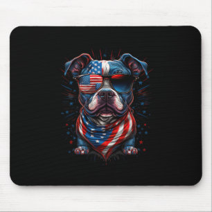 Alfombrilla De Ratón Julio Patriótico Staffordshire Bull Terrier Dog U