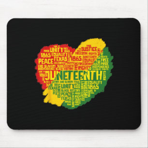 Alfombrilla De Ratón Juneteenth corazón historia negra afro americano